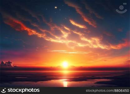 Beautiful golden clouds on sunset sky background