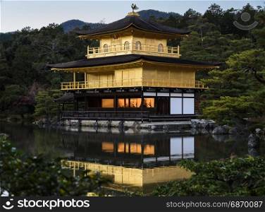 Beautiful Golden Pavilion of Kinkakuji Temple in Kyoto, Japan