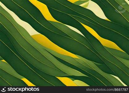 Beautiful green leaves design 3d illustrated