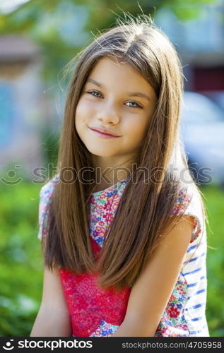 Beautiful Happy little girl outdoors