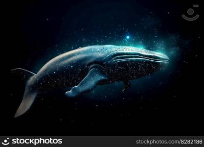 Beautiful heavenly whale. Art love design. Generate Ai. Beautiful heavenly whale. Generate Ai