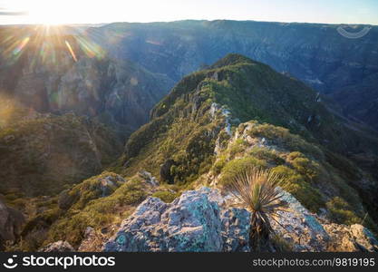 Beautiful high mountains Barrancas del Cobro in Mexico