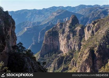 Beautiful high mountains Barrancas del Cobro in Mexico