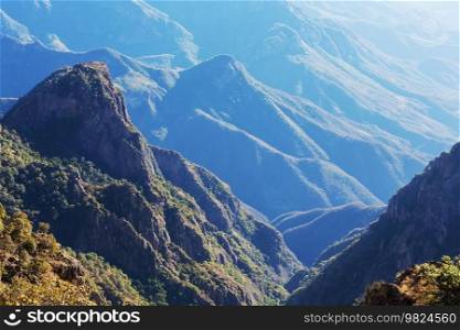 Beautiful high mountains Barrancas del Cobro in Mexico
