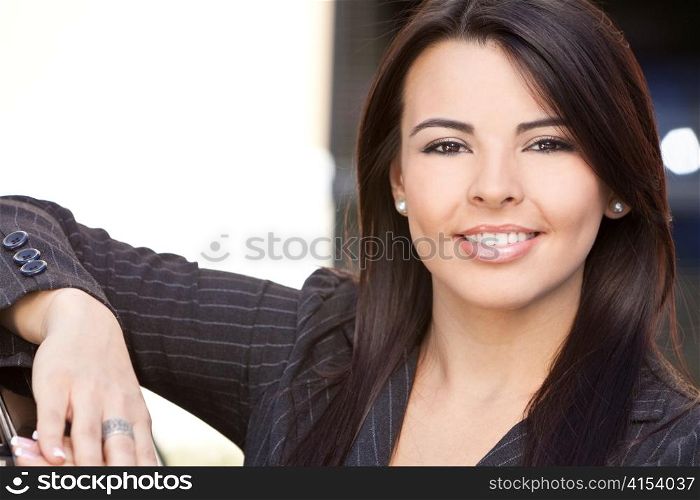 Beautiful Hispanic Woman or Businesswoman Smiling