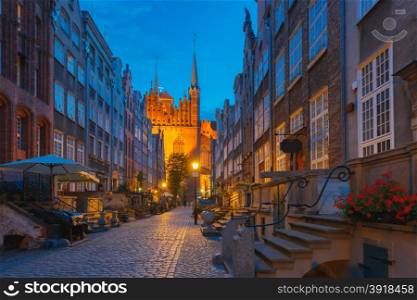 Beautiful historic houses on Mariacka, St Mary, street in Gdansk Old Town, Poland