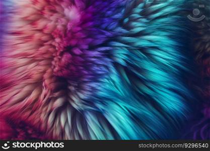 Beautiful holographic fur. Vivid and vibrant colors. Iridescent backdrop. Trendy design. Abstract background. Fluffy surface. Generative AI. Beautiful holographic fur. Vivid, vibrant colors. Iridescent backdrop. Trendy design. Abstract background. Fluffy surface. Generative AI.