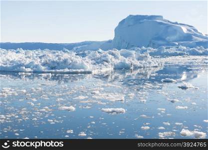 Beautiful Icebergs in Greenland. Beautiful Icebergs in Greenland with blue Sky