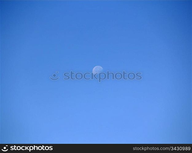 Beautiful image with blue sky and Moon