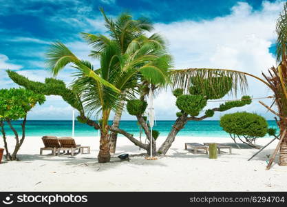 Beautiful island beach at Maldives