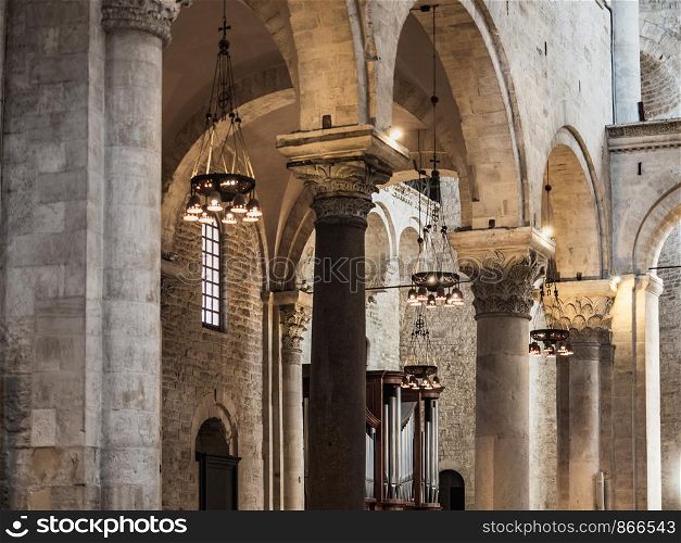 Beautiful Italian church of the Middle Ages. Indoor view. Beautiful Italian church of the Middle Ages