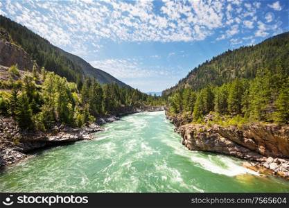 Beautiful Kootenai River in Montana, USA