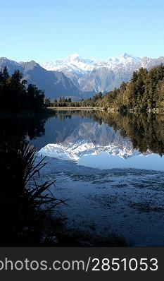 Beautiful Lake Matheson in New Zealand