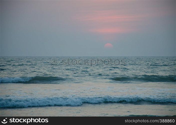 beautiful landscape a sunset on the seashore