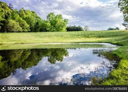 beautiful landscape and reflections in water