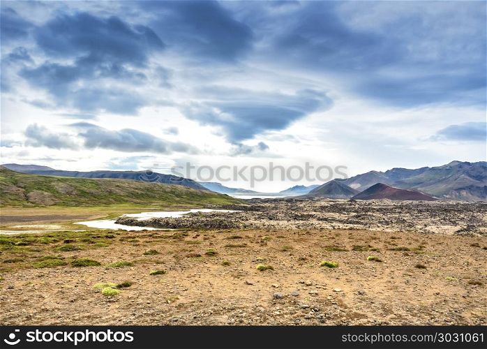 beautiful landscape desert and mountain with blue sky, Iceland. beautiful landscape desert and mountain, Iceland