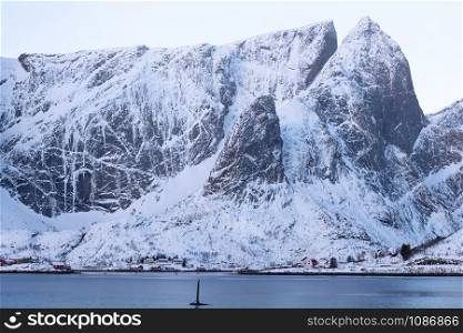 beautiful landscape. guide to Reine on Norway Lofoten Islands. Norway