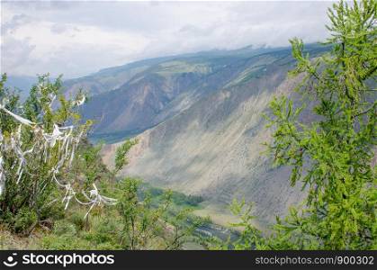 Beautiful landscape high stone mountains Altai Russia