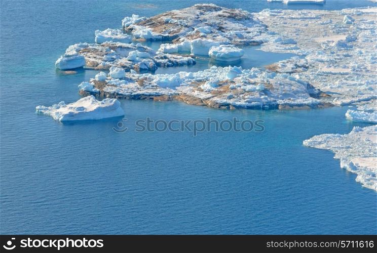 beautiful Landscape in Greenland with ice, snow and water. Global warming