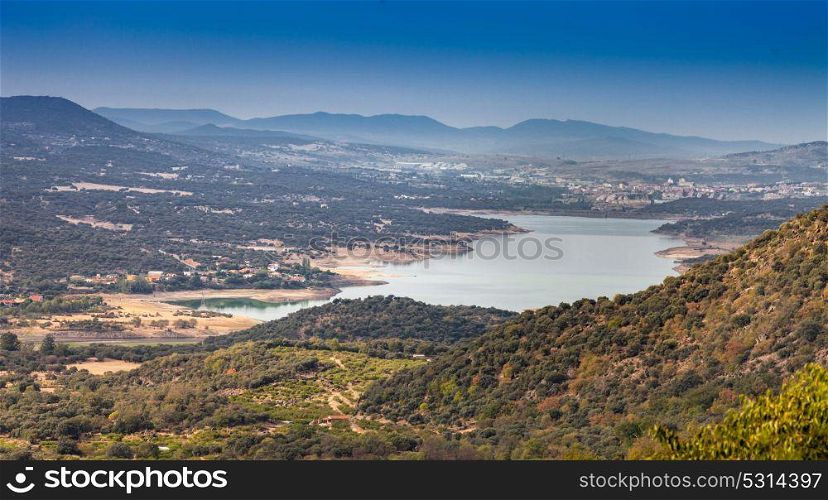 Beautiful landscape in Spain. A natural reservoir of water
