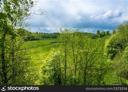 Beautiful landscape in spring day in the Central part of Russia