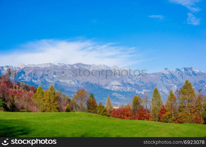 Beautiful landscape in the Swiss Alps