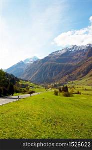beautiful landscape. mountain road in the austria. autumn