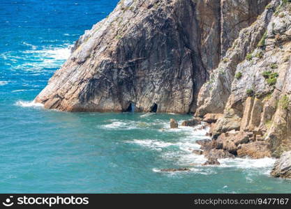 Beautiful landscape of beach of silence or playa del silencio in Asturias, Spain