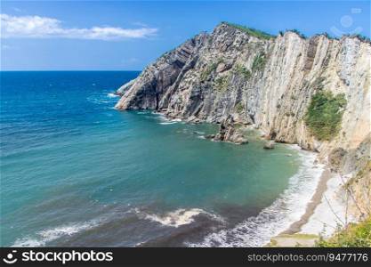 Beautiful landscape of beach of silence or playa del silencio in Asturias, Spain