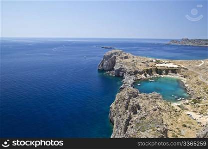 Beautiful landscape of blue and calm Aegean Sea