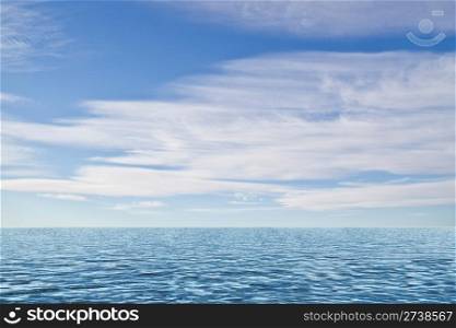 Beautiful landscape of blue ocean and sky