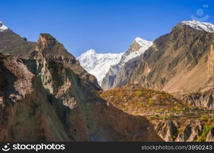 beautiful Landscape of Hunza Valley in Autumn season. Northern Area of Pakistan