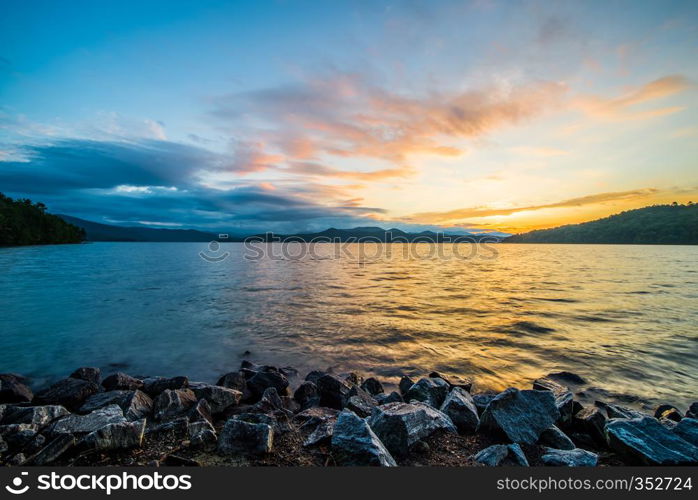 Beautiful landscape scenes at lake jocassee south carolina