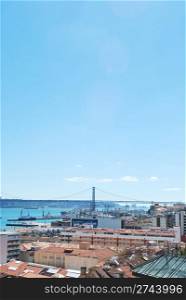 beautiful landscape view of Lisbon (25th April Bridge)