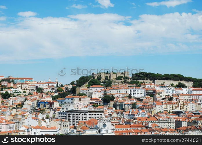 beautiful landscape view of Lisbon (Castle of Sao Jorge)