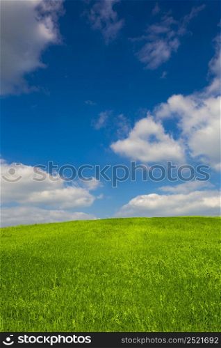 Beautiful landscape with an amazing blue sky and white clouds