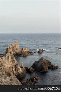 beautiful landscape with sea rocks