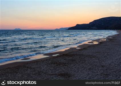 Beautiful landscape with tropical sea sunset on the beach (Gaeta, Latina, Italy).