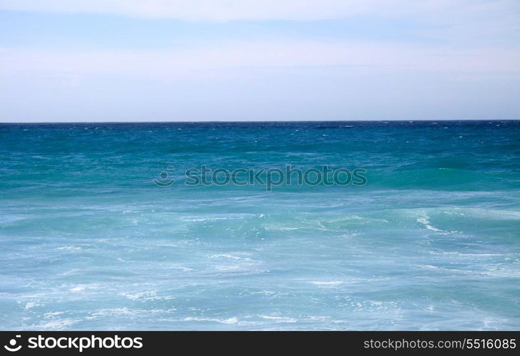 Beautiful landscape with waves and a blue sea