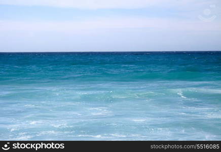 Beautiful landscape with waves and a blue sea