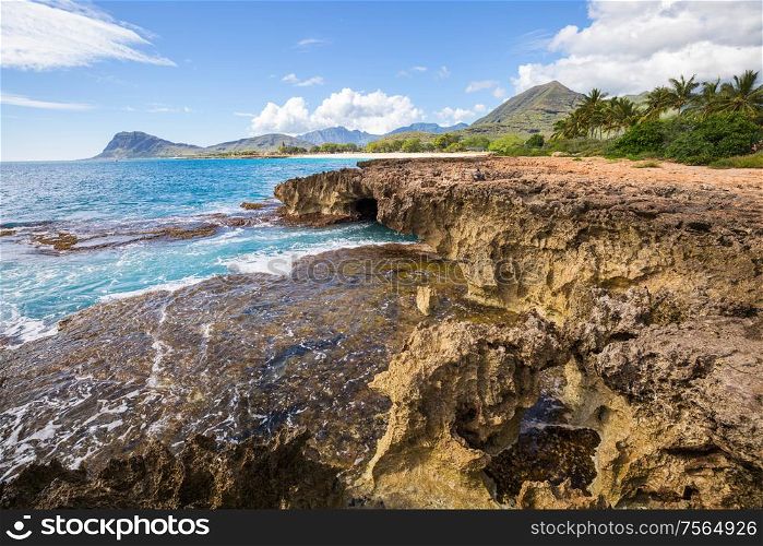 Beautiful landscapes in Oahu island, Hawaii