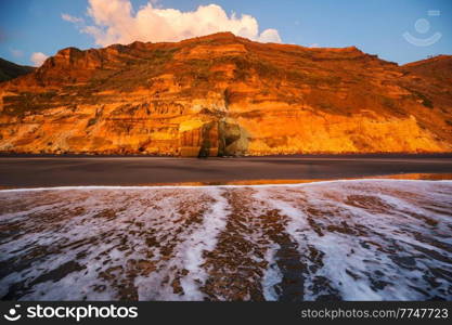 Beautiful landscapes it the Ocean Beach, New Zealand. Inspiring natural and travel background