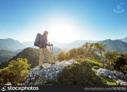 Beautiful landscapes on the Carian trail. Aegean Sea, Turkey.