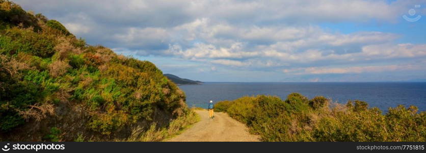 Beautiful landscapes on the Carian trail. Aegean Sea, Turkey.