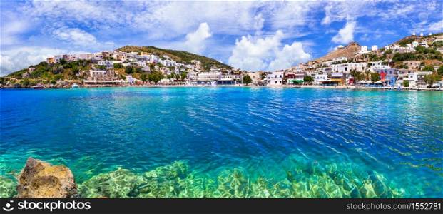 beautiful Leros island. Picturesque Pantelli bay and village, Greece, Dodecanese