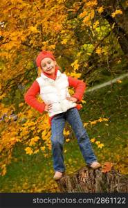 Beautiful little girl having fun outdoors
