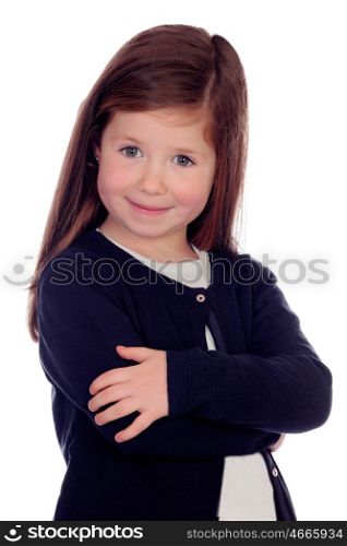 Beautiful little girl isolated on a white background