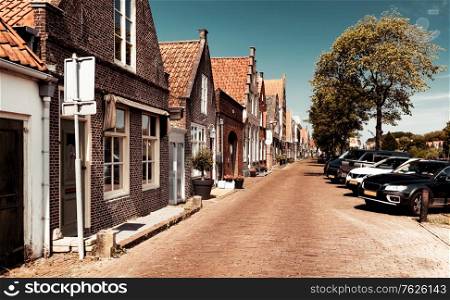 Beautiful little houses, town famous for its cheese production, stylish vintage city, nice European architecture, Edam, North Holland