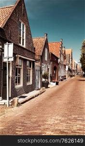 Beautiful little houses, town famous for its cheese production, stylish vintage city, nice European architecture, Edam, North Holland