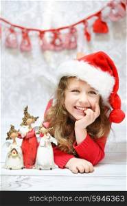 Beautiful little lady enjoying Christmas